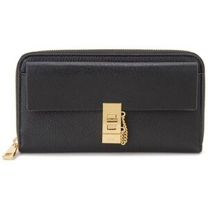 Chloe Drew round zip long wallet black